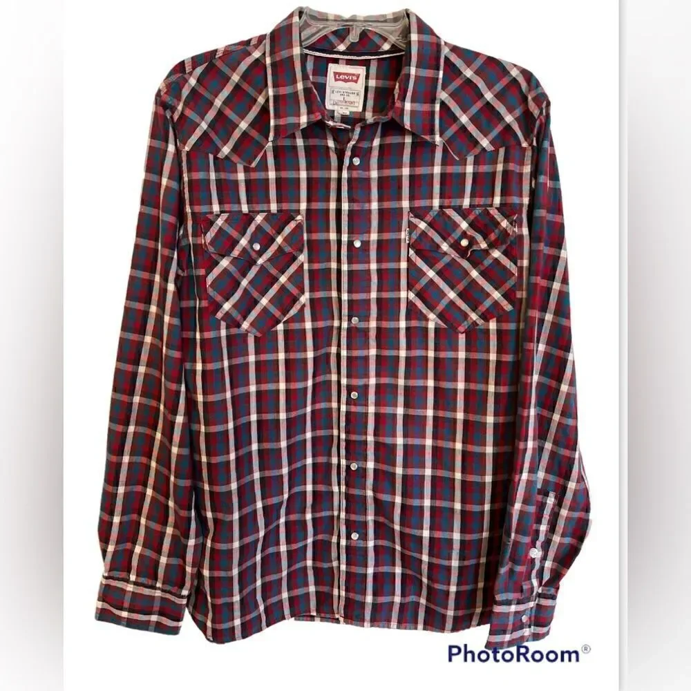 Levi’s men’s L western pearl snap shirt Rodeo cowboy Yellowstone